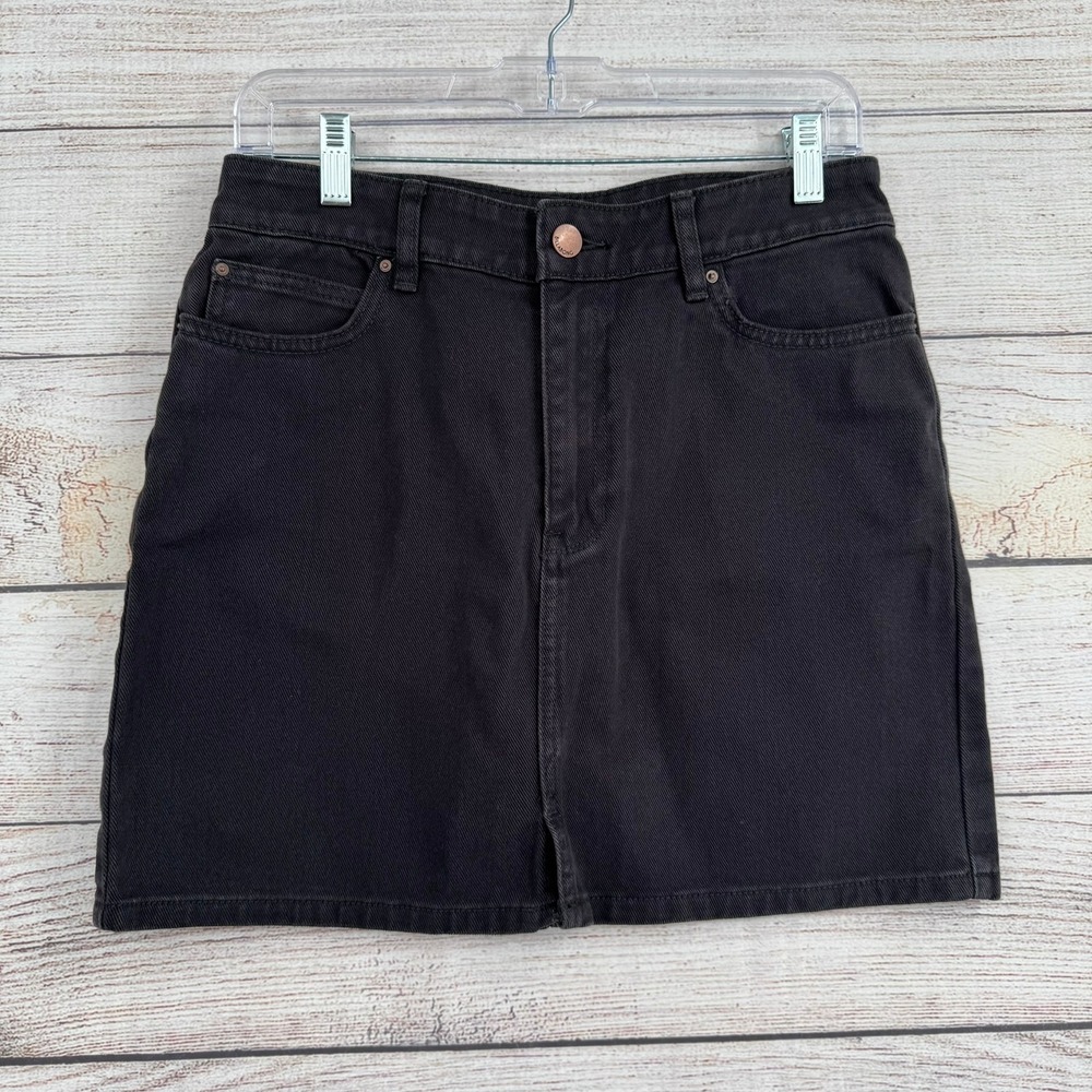 Billabong Denim Skirt Womens 28 Black JK09NBBL Mini Faded Cotton